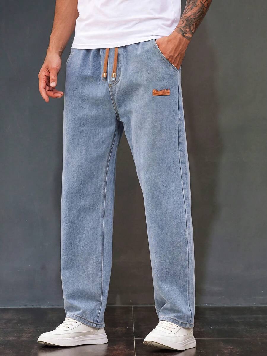 Marek Sloan Drawstring Jeans - Light Wash - view 1