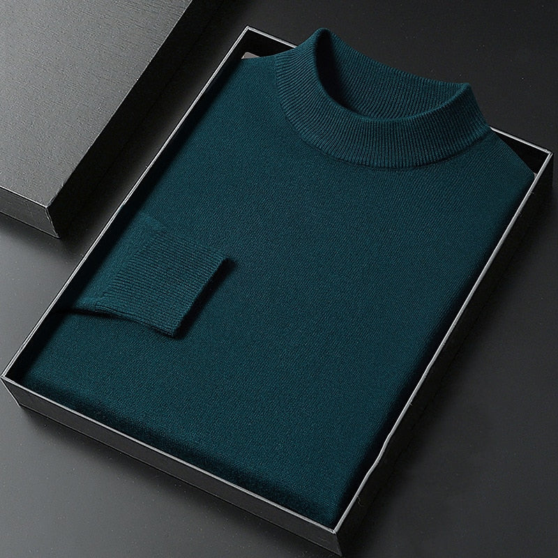 Marlon Tate Mock-Neck Sweater - Dark Green - view 1