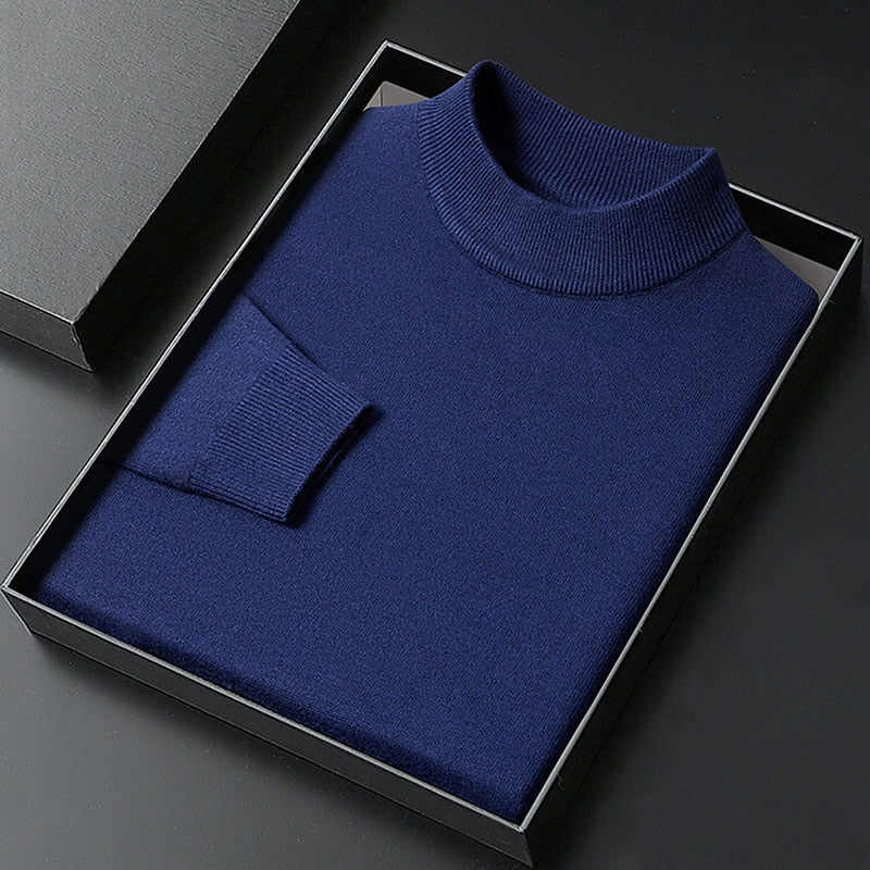 Marlon Tate Mock-Neck Sweater - Navy - view 1