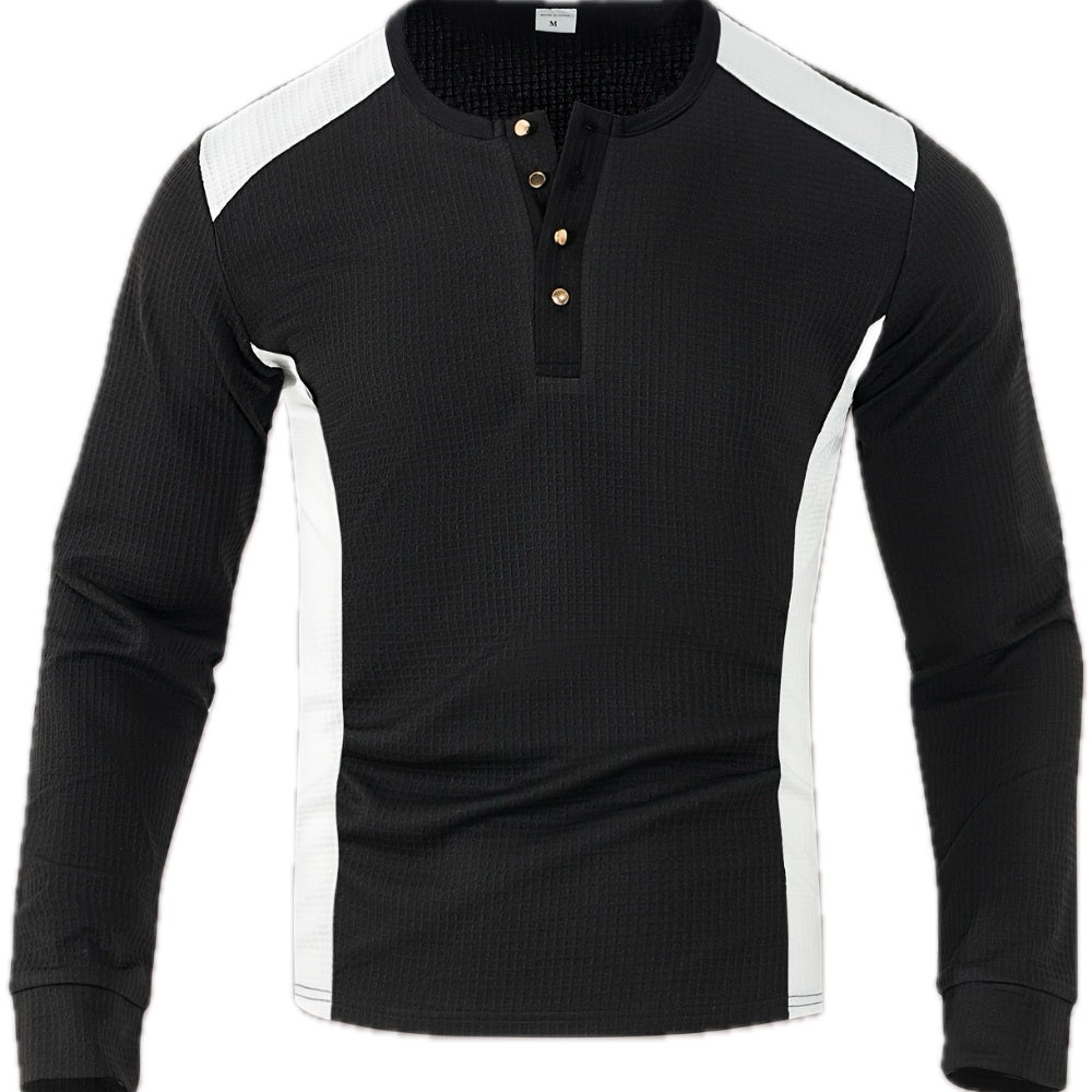 Marlow Hale Textured Henley - Black - view 1