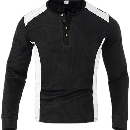 Marlow Hale Textured Henley - Black - view 1