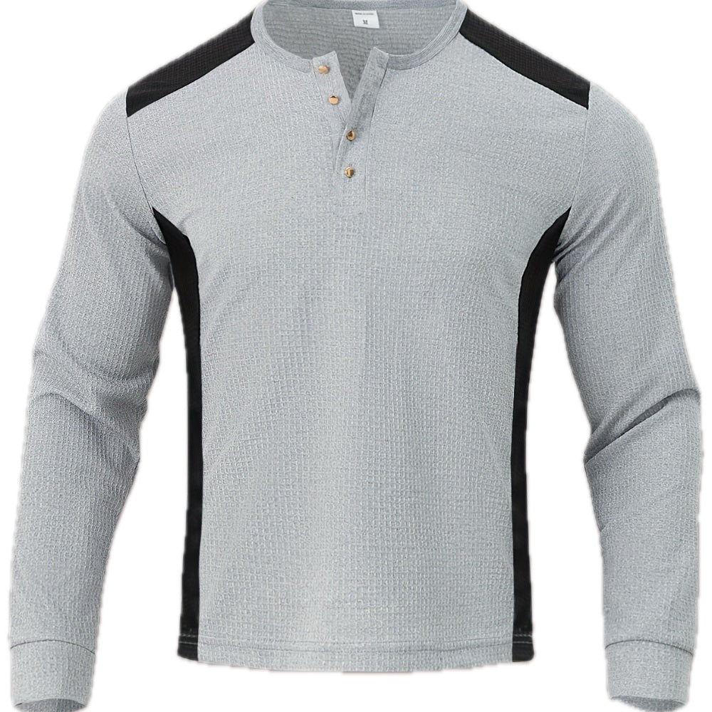 Marlow Hale Textured Henley - Grey - view 1