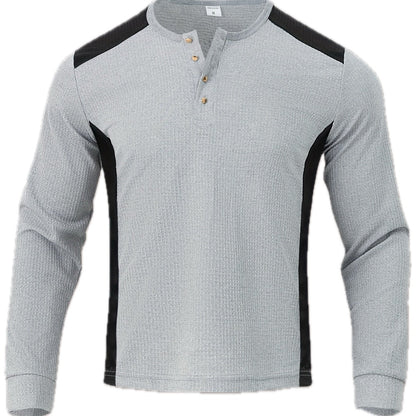 Marlow Hale Textured Henley - Grey - view 1