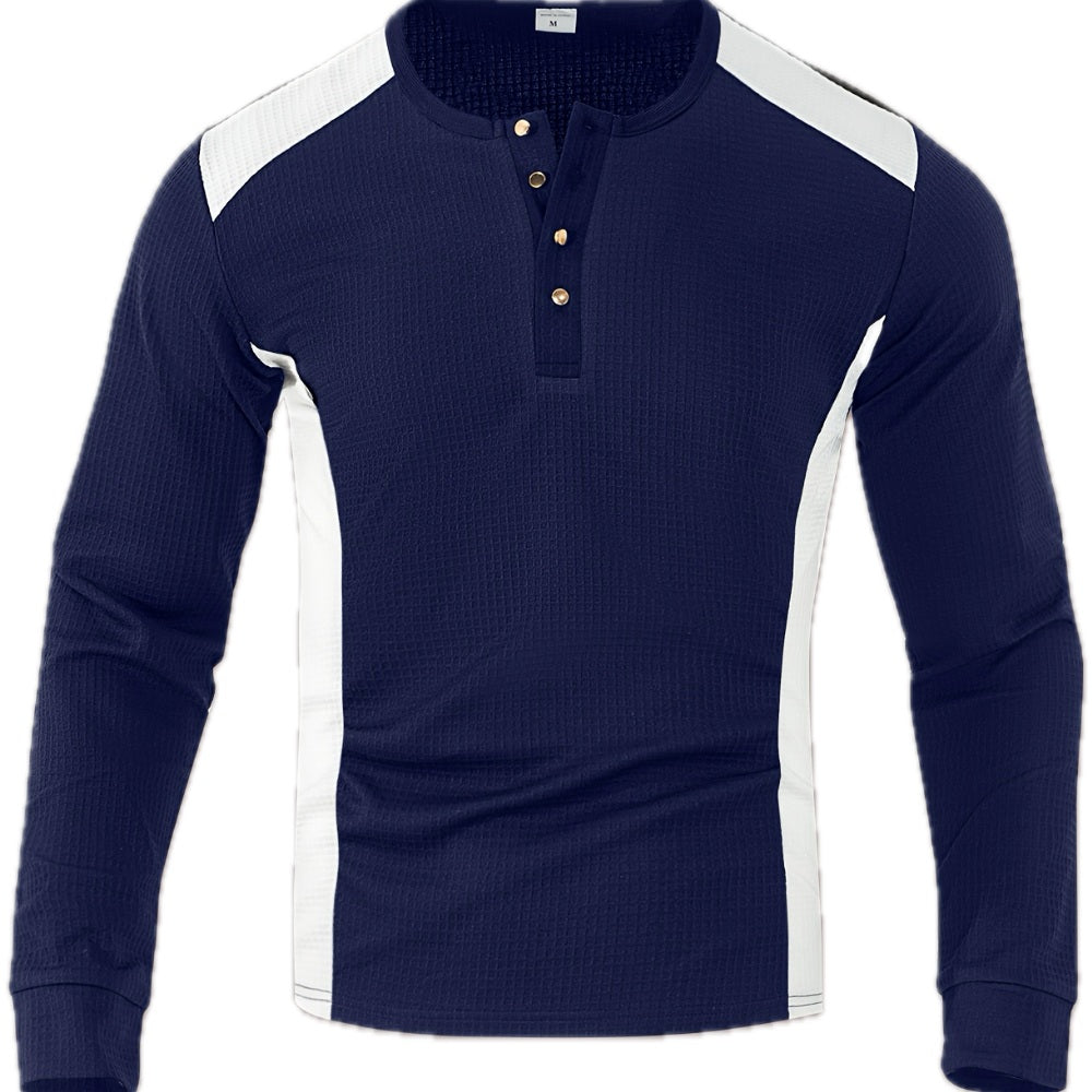Marlow Hale Textured Henley - Navy - view 1