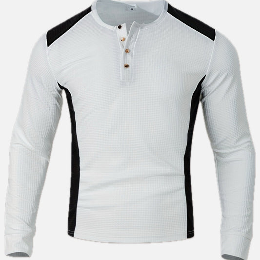Marlow Hale Textured Henley - White - view 1