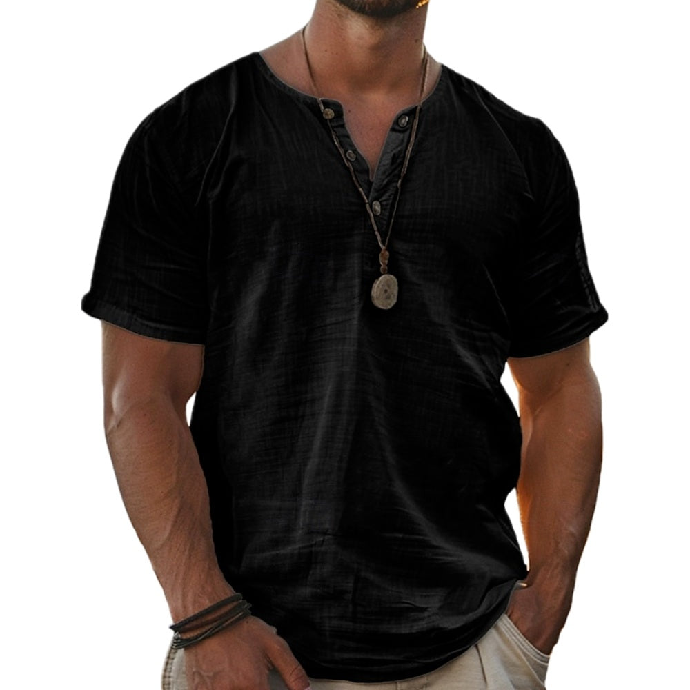 Mason Cole Henley Tee - Black - view 1