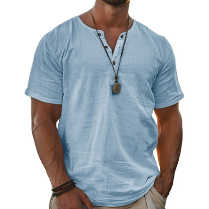 Mason Cole Henley Tee - Blue - view 1