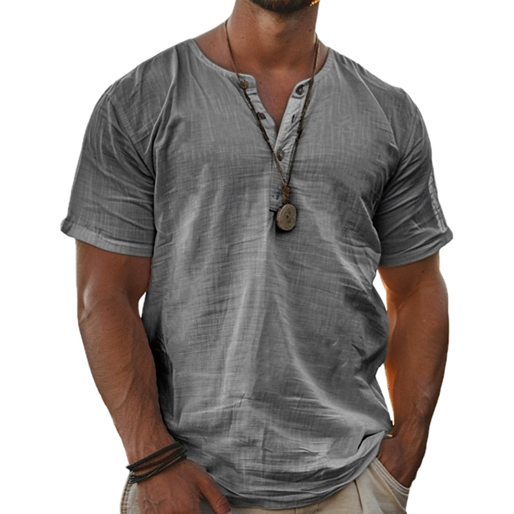 Mason Cole Henley Tee - Grey - view 1