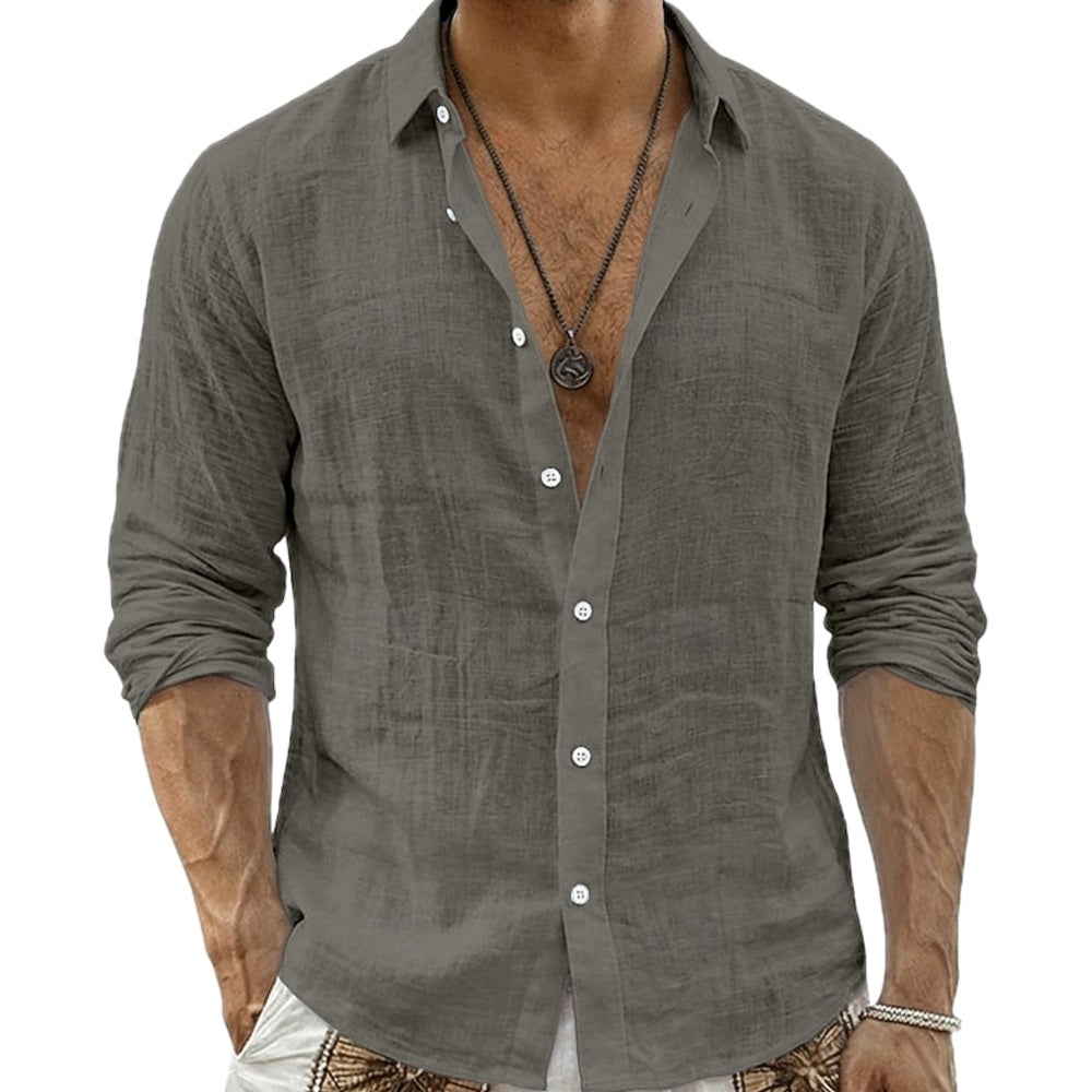 Merrick Stone Button-Up Shirt - Grey - view 1