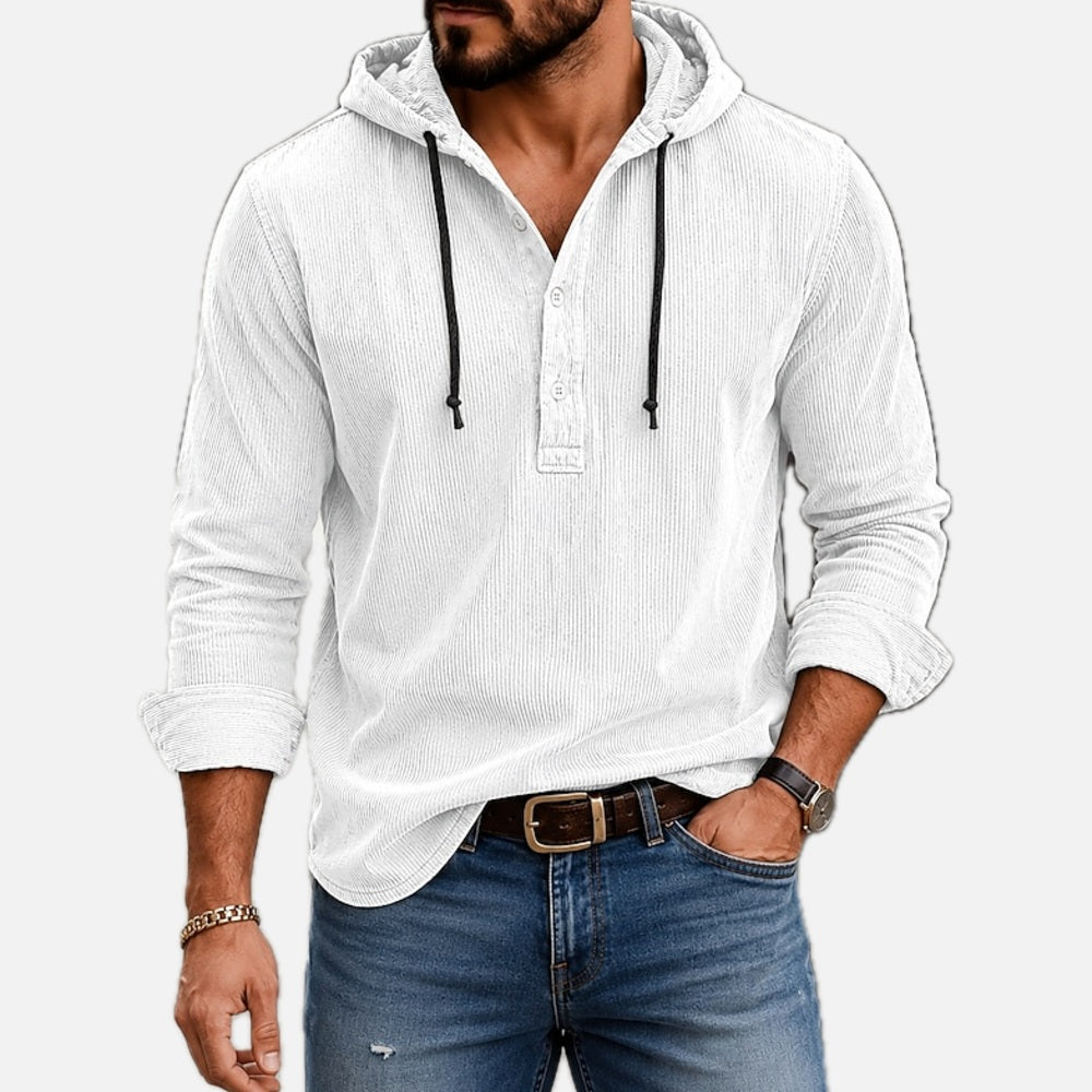 Micah Dean Hooded Shirt - White - view 1
