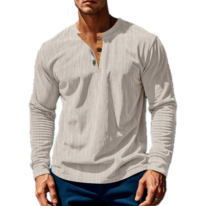 Micah Ellis Textured Henley - Beige - view 1