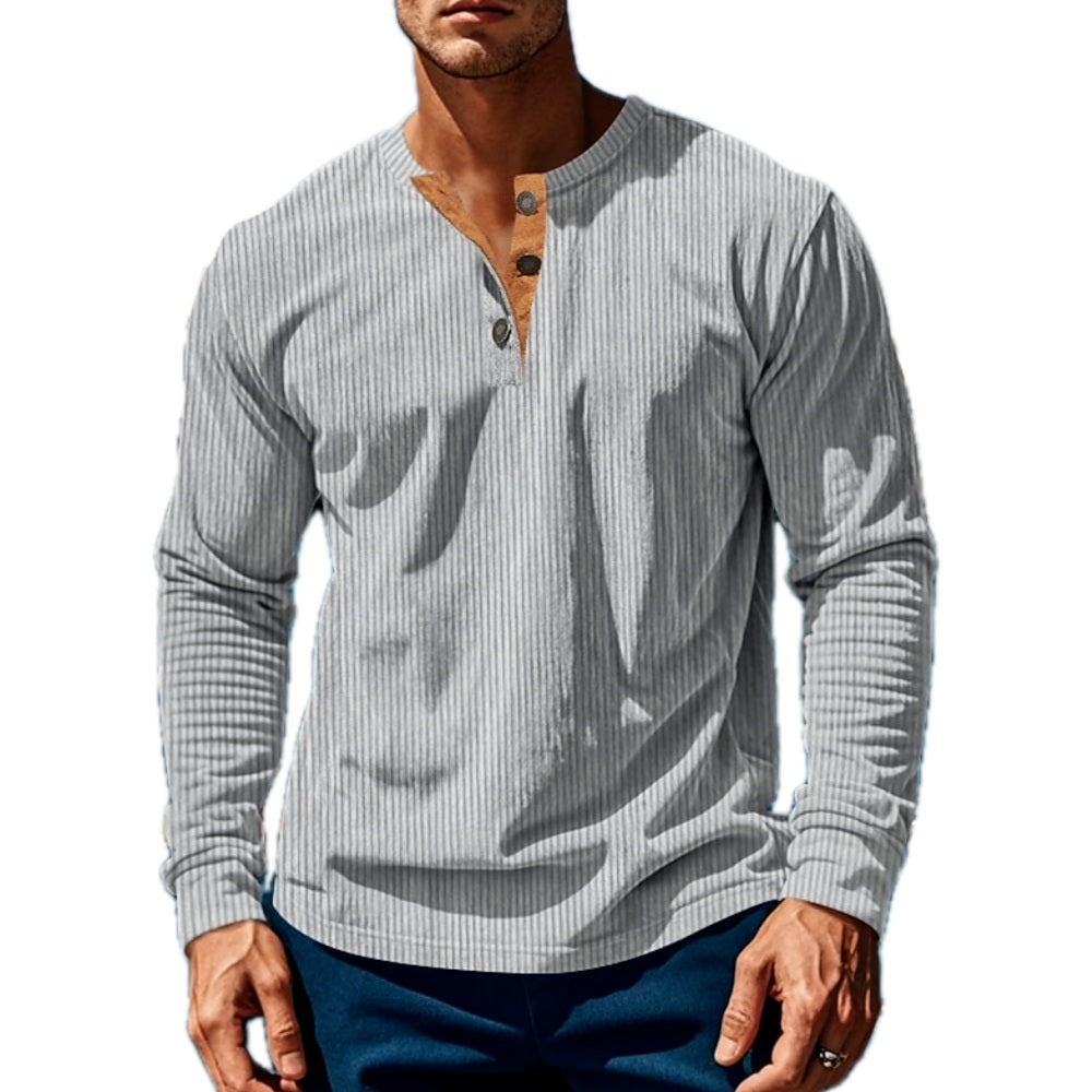 Micah Ellis Textured Henley - Grey - view 1