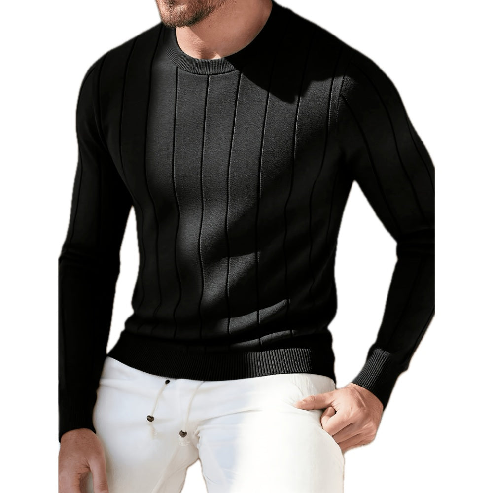 Micah Jude Ribbed Sweater - Black - view 1