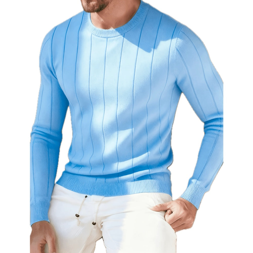 Micah Jude Ribbed Sweater - Blue - view 1