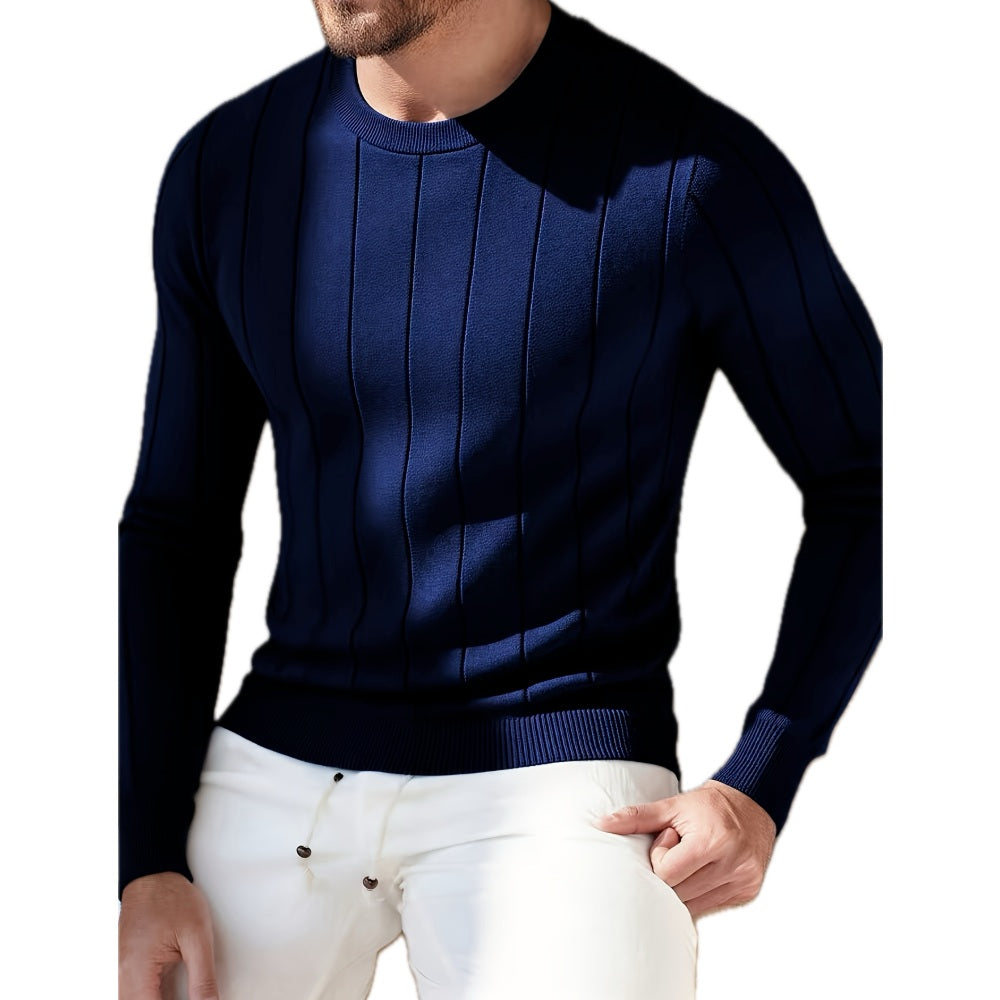 Micah Jude Ribbed Sweater - Navy - view 1