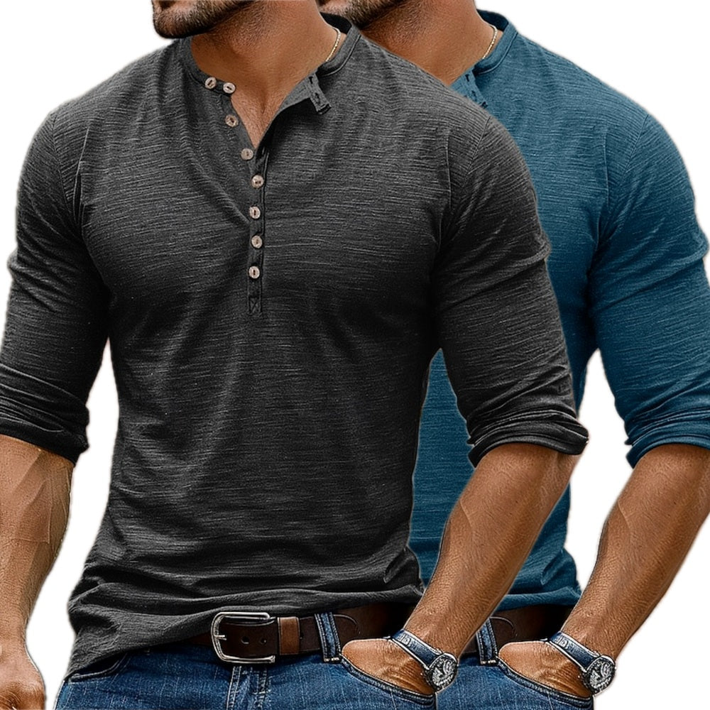 Micah Rowan Henley Tee - Grey - view 2