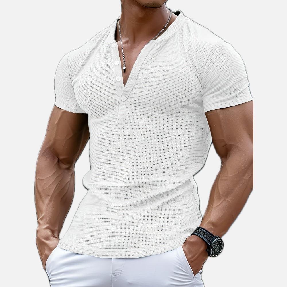 Miles Rowan Henley Tee - White - view 1