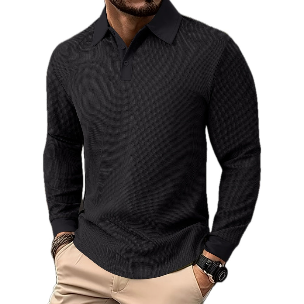 Nash Carter Waffle Henley - Black - view 1