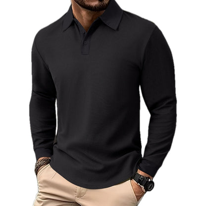 Nash Carter Waffle Henley - Black - view 1