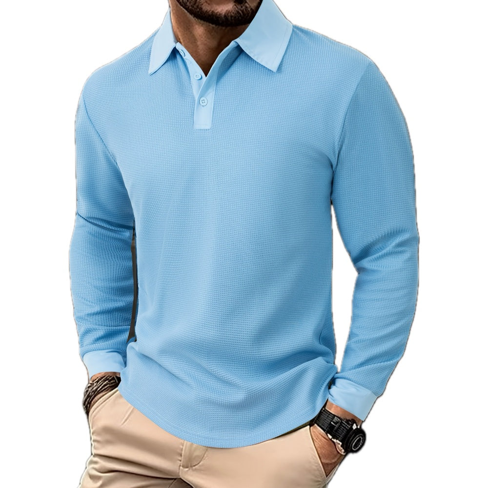 Nash Carter Waffle Henley - Blue - view 1