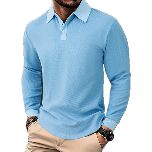 Nash Carter Waffle Henley - Blue - view 1