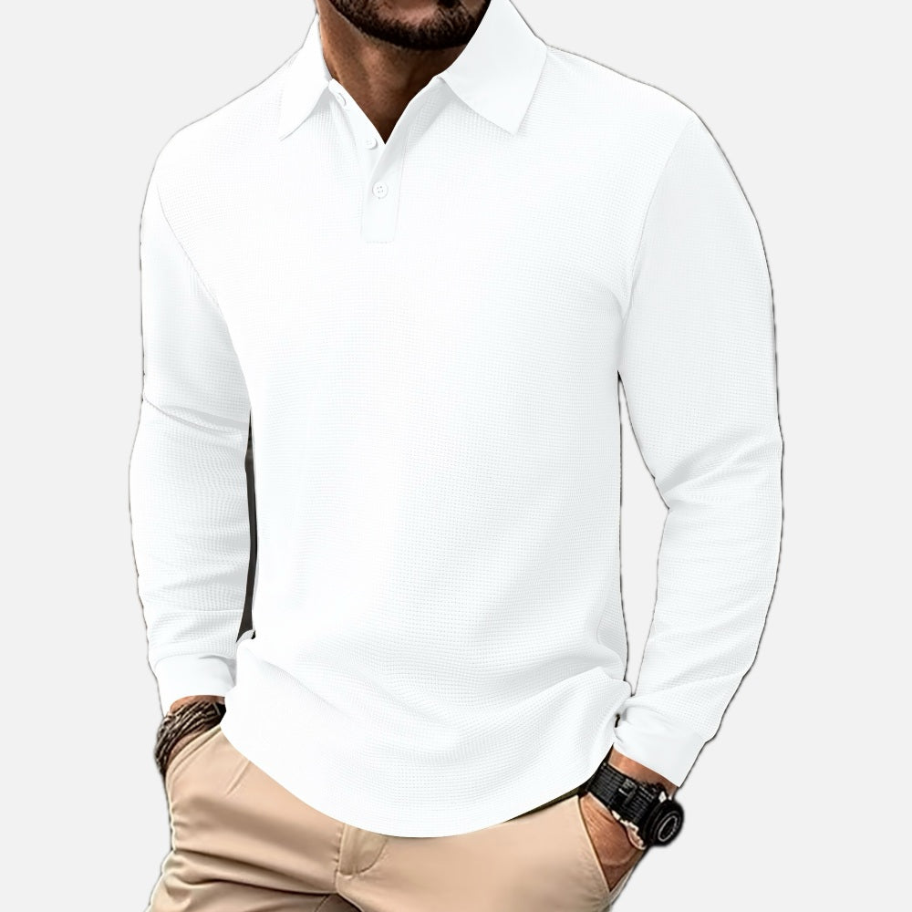 Nash Carter Waffle Henley - White - view 1