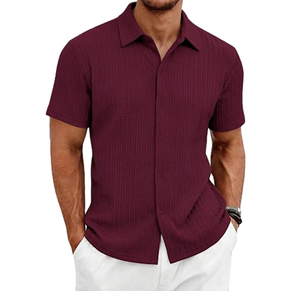 Nico Vale Textured Shirt - Burgundy - view 1