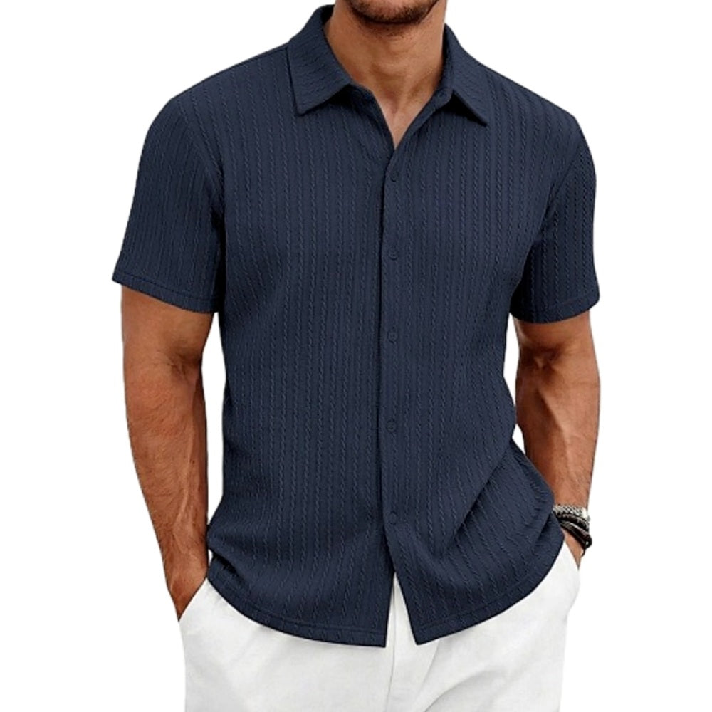 Nico Vale Textured Shirt - Navy - view 1