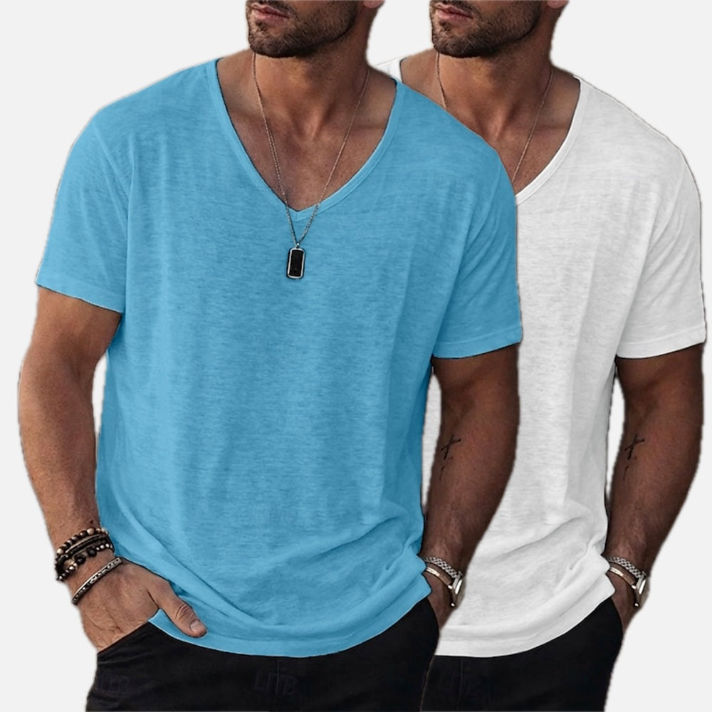 Nolan Reese V-Neck Tee - Blue - view 2