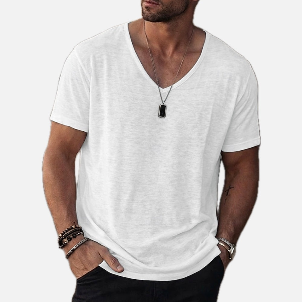 Nolan Reese V-Neck Tee - White - view 1