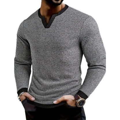 Otis Blake Cable-Texture Henley - Grey - view 1