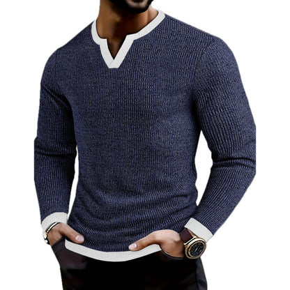 Otis Blake Cable-Texture Henley - Navy - view 1