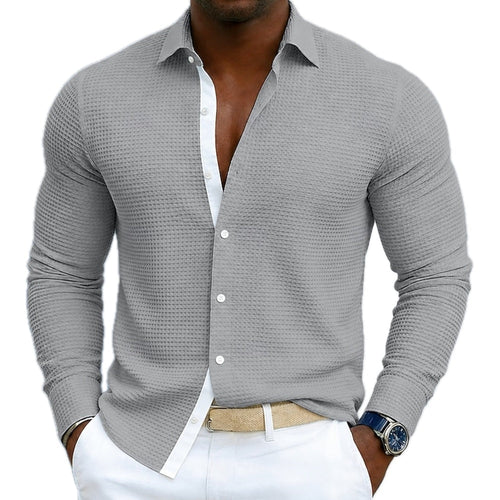 Owen Carter Mandarin-Collar Shirt - Grey - view 1