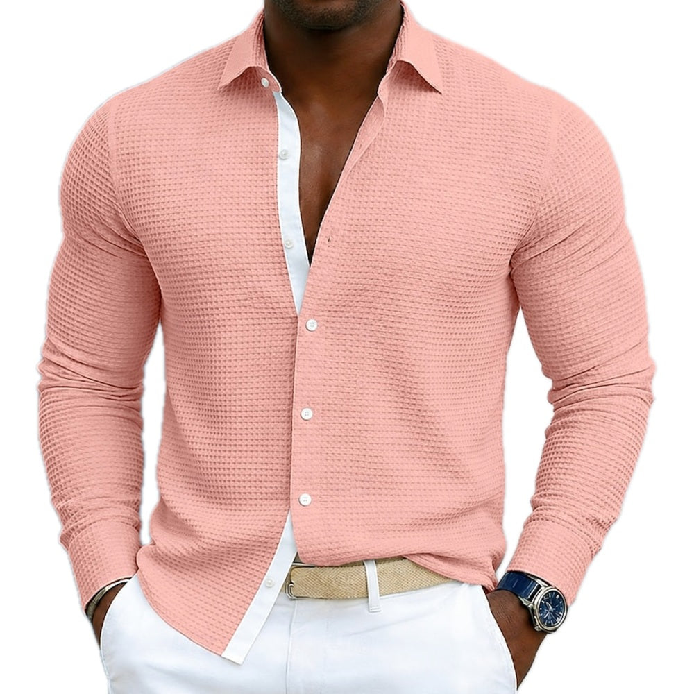 Owen Carter Mandarin-Collar Shirt - Pink - view 1