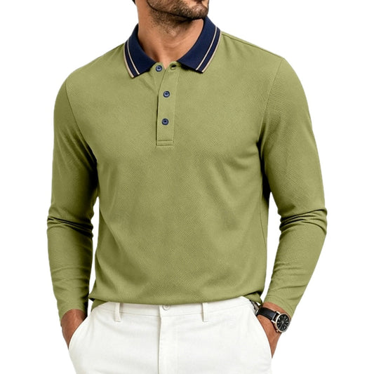 Owen Frost Color-Block Polo - Green - view 1