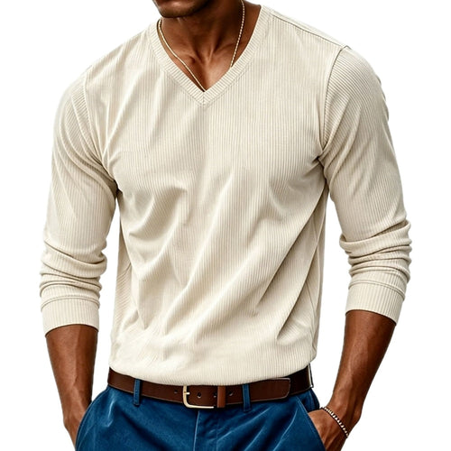 Parker Ellis V-Neck Tee - Beige - view 1