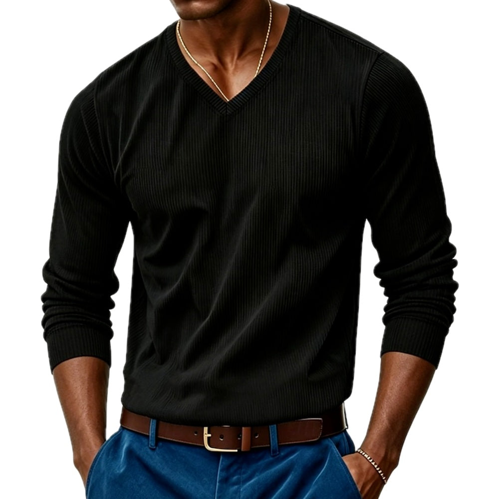 Parker Ellis V-Neck Tee - Black - view 1
