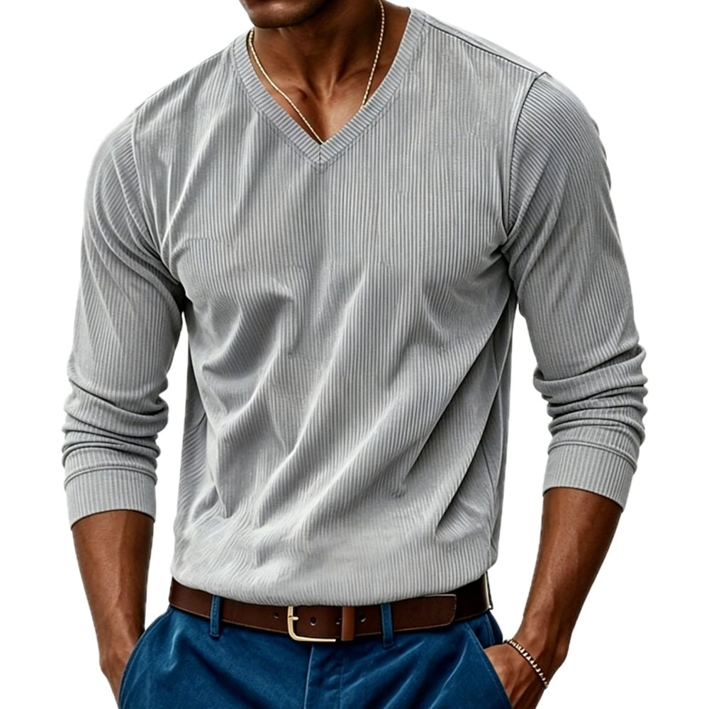 Parker Ellis V-Neck Tee - Grey - view 1