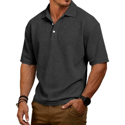 Parker Hayes Waffle Polo - Black - view 1