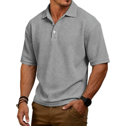 Parker Hayes Waffle Polo - Grey - view 1