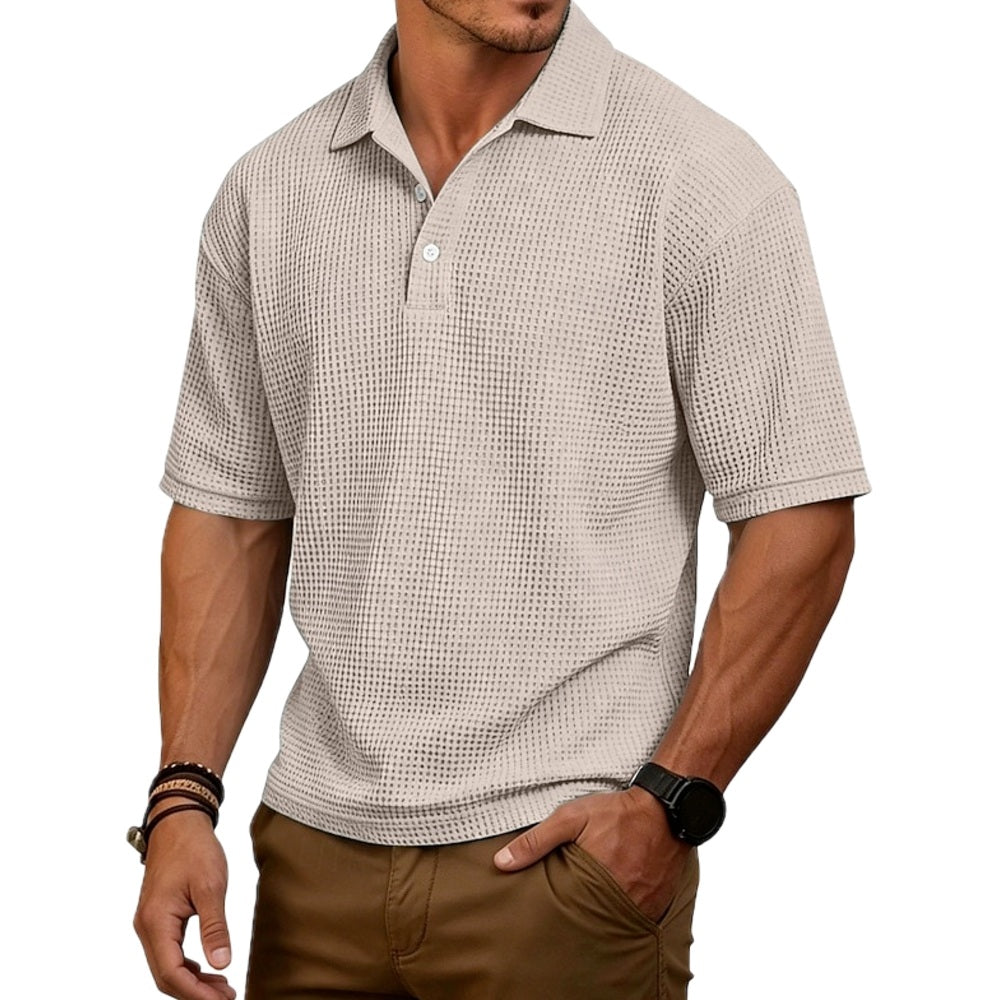 Parker Hayes Waffle Polo - Khaki - view 1