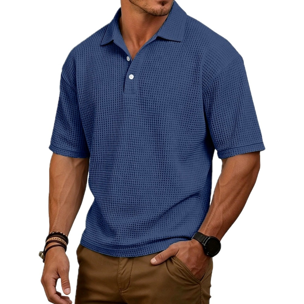 Parker Hayes Waffle Polo - Navy - view 1