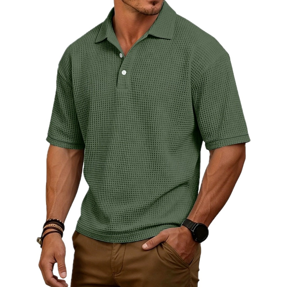 Parker Hayes Waffle Polo - Olive - view 1