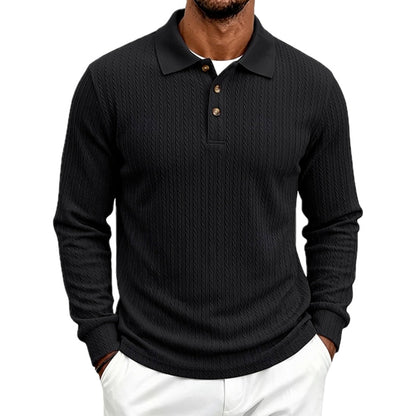 Parker Stone Textured Polo - Black - view 1