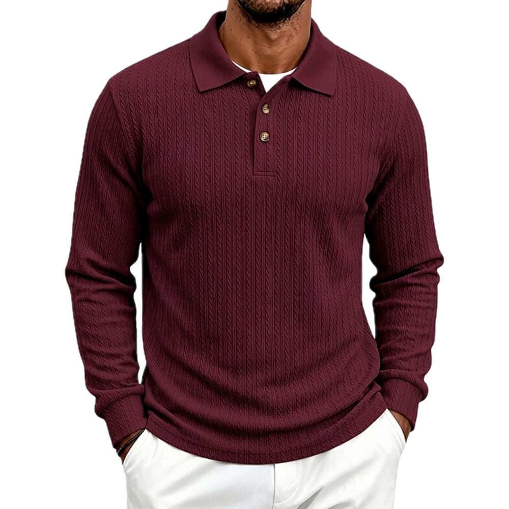 Parker Stone Textured Polo - Burgundy - view 1