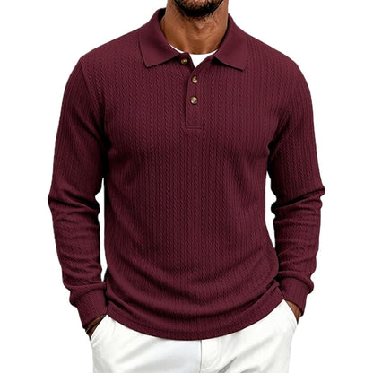 Parker Stone Textured Polo - Burgundy - view 1