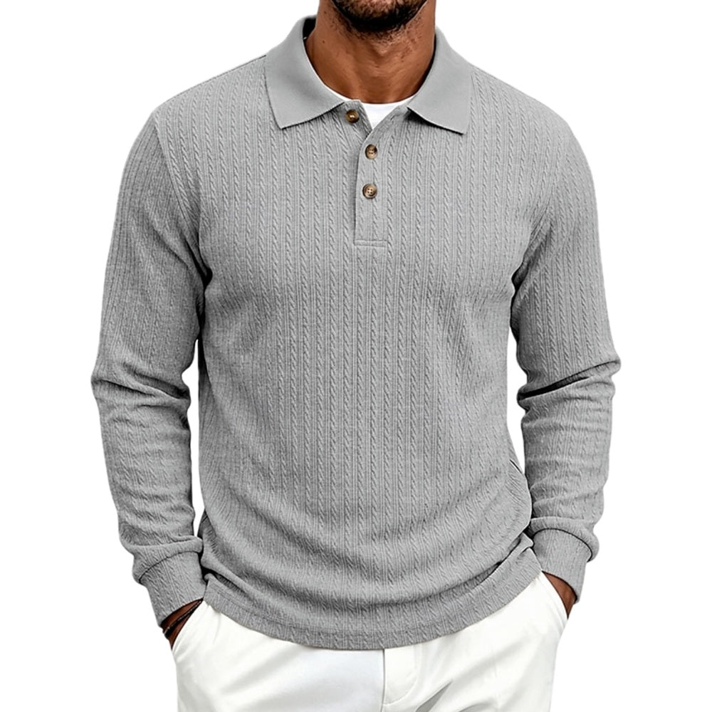 Parker Stone Textured Polo - Grey - view 1