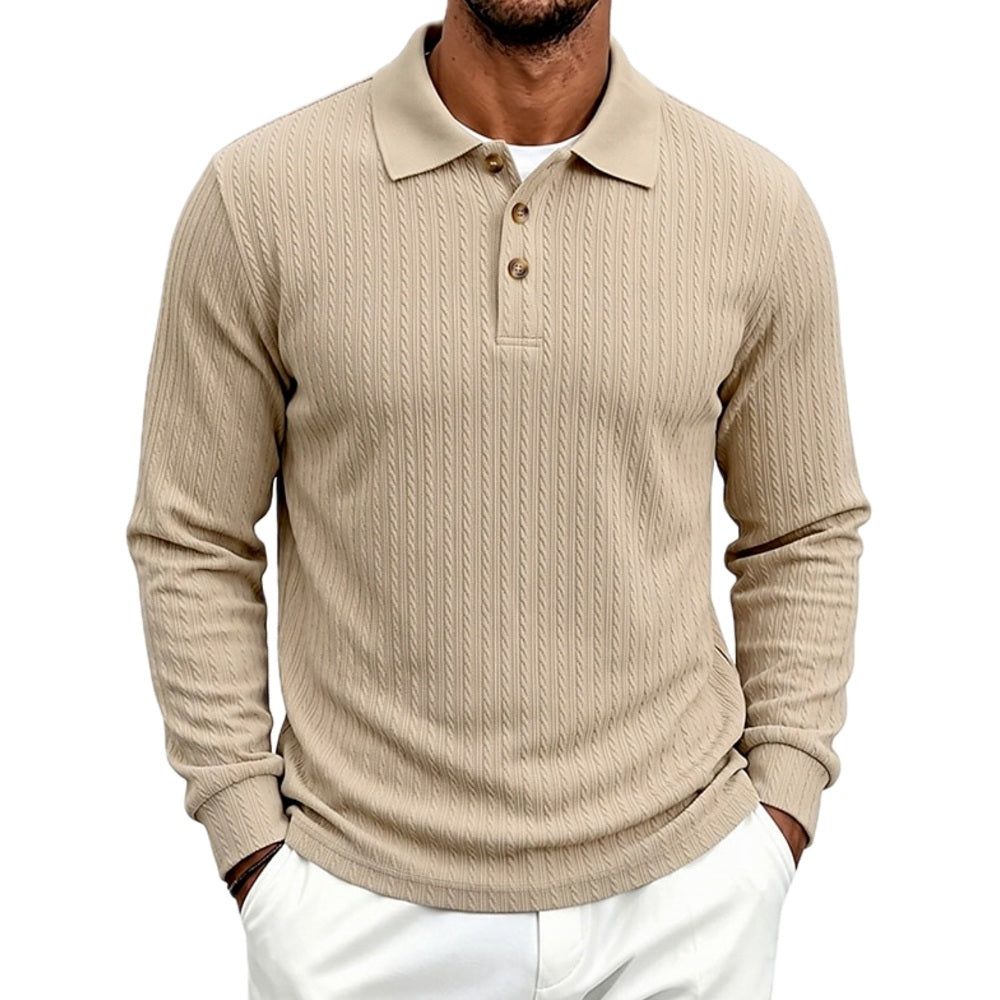 Parker Stone Textured Polo - Khaki - view 1