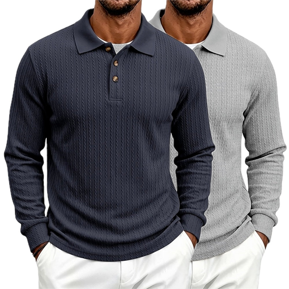Parker Stone Textured Polo - Navy - view 2