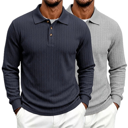 Parker Stone Textured Polo - Navy - view 2